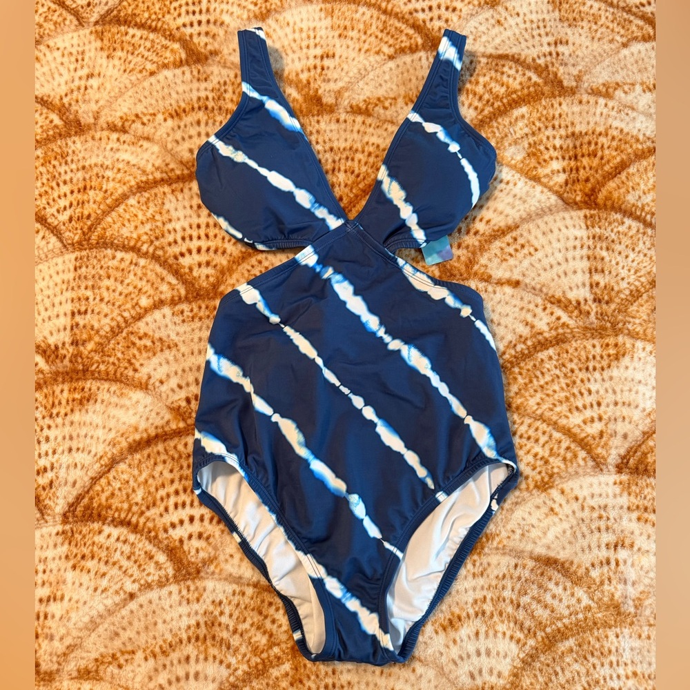 Women's Cut Out One Piece Swimsuit - Beach Betty by Miracle Brands NWT